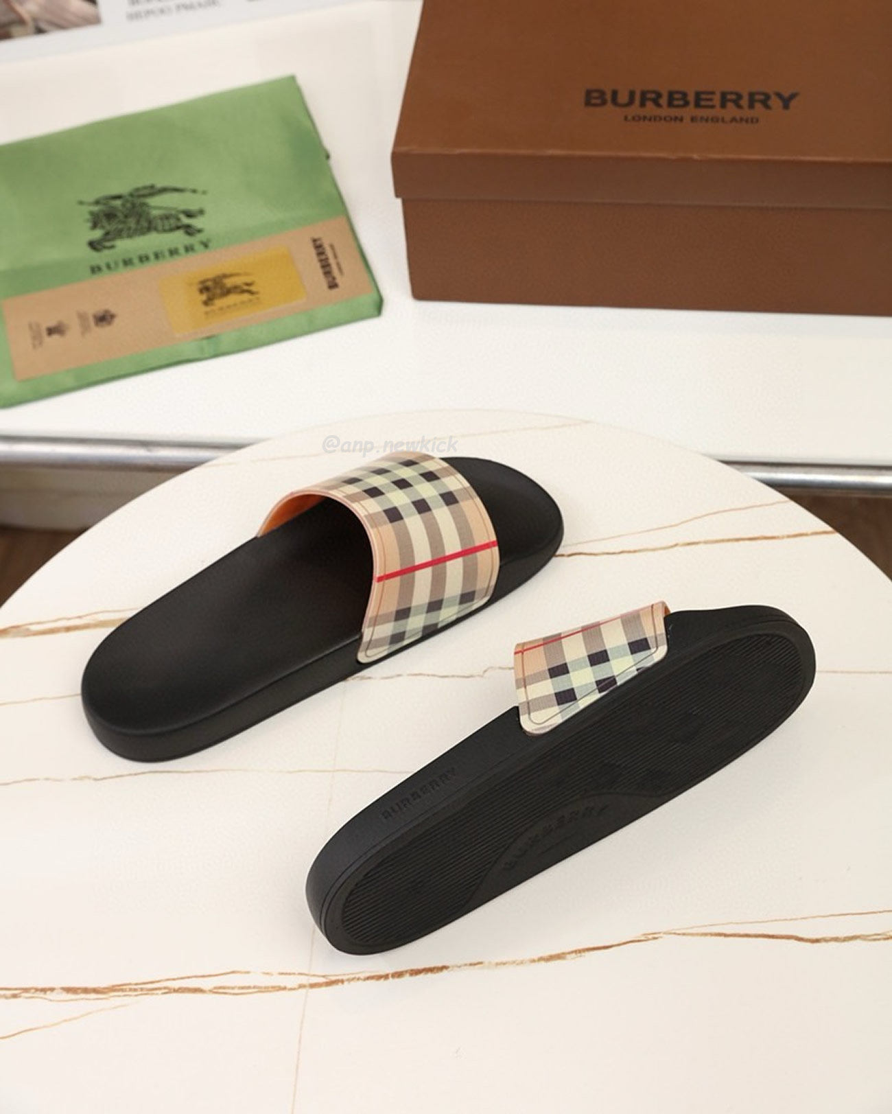 Burberry Vintage Check Slides Beige (5) - newkick.org